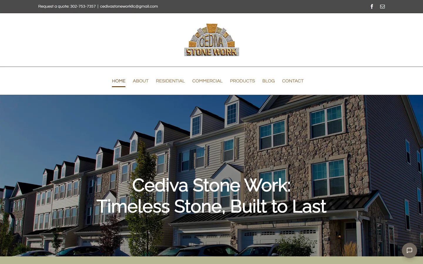 Cediva Stone Work website — stone veneer installation