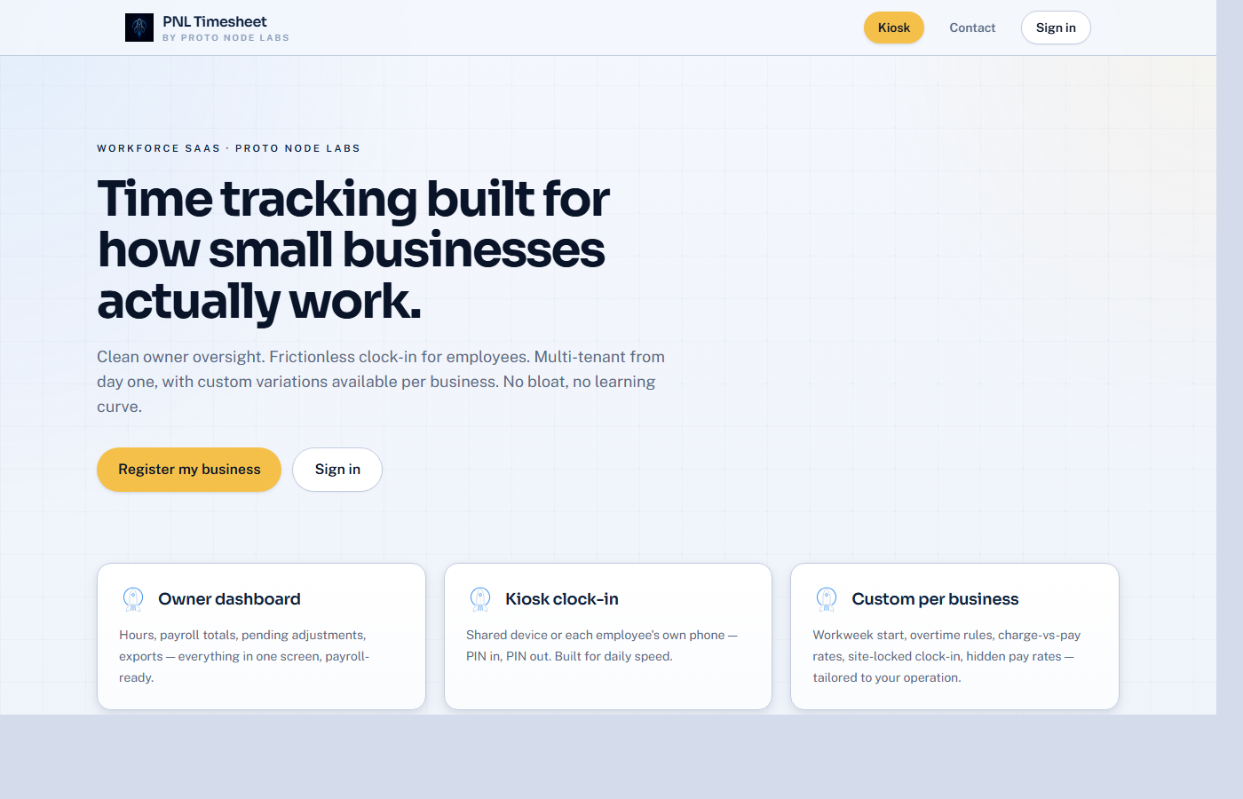 PNL Timesheet — multi-tenant workforce SaaS