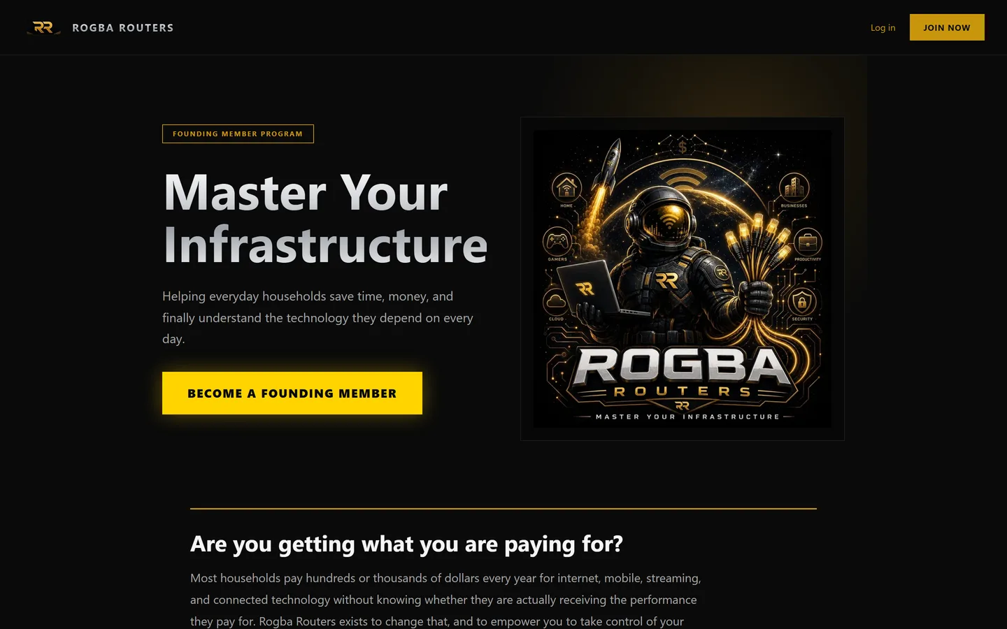 Rogba Routers website — home technology and infrastructure service